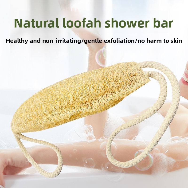 Body Loofah Natural - เครื่องมือขัดผิวใยบวบ, เครื่องมือขัดหลังจากธรรมชาติ, เครื่องมือขัดผิวในห้องน้ำ, ลูกบอลอาบน้ำในครัวเรือน, แถบขัดผิวแบบยาว