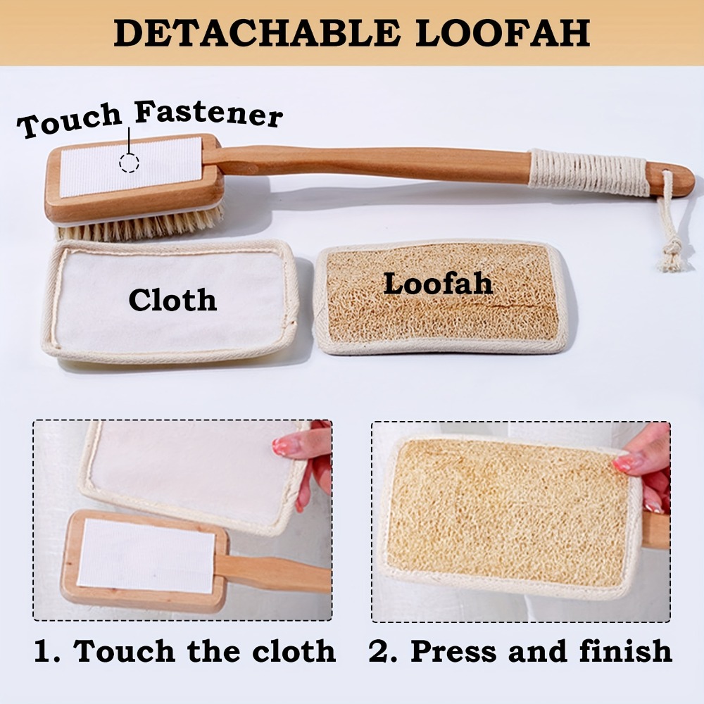 แปรงอาบน้ำด้ามยาวไม้ ขนแปรงธรร - Body Loofah Natural บทวิจารณ์และราคา